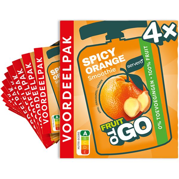 8st Servero Fruit To Go Spicy Orange knijpfruit 4x100g