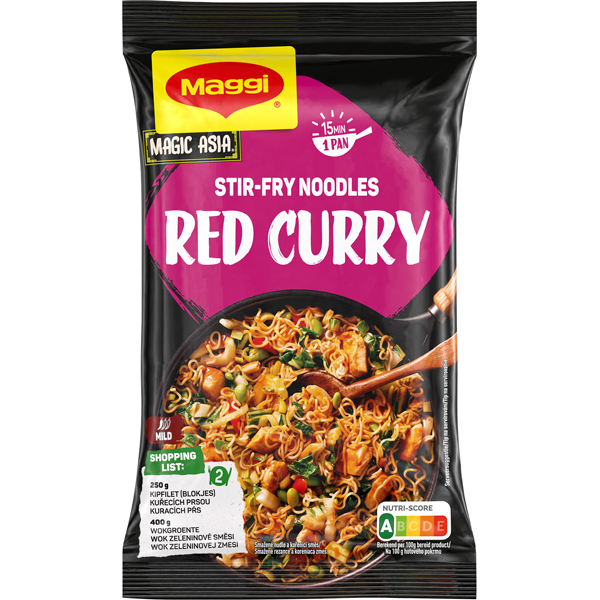 Maggi Magic Asia Roerbaknoedels Rode Curry 185g