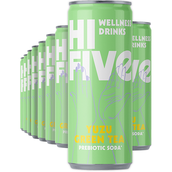 12st Hi-Five Yuzu Green Tea Prebiotic Soda 250ml